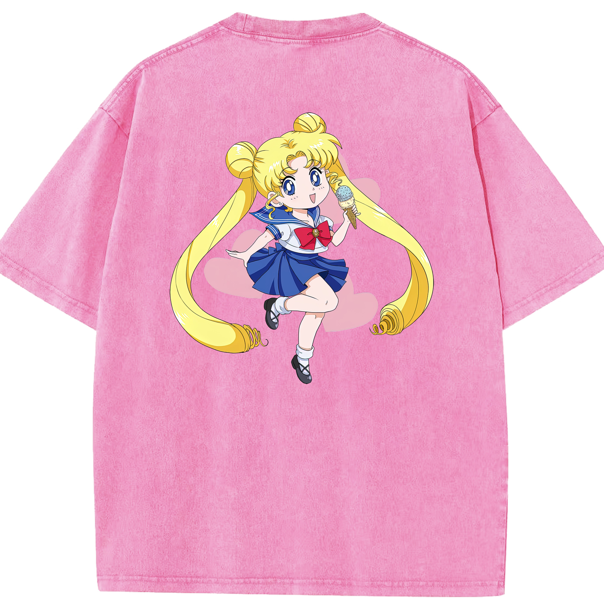 （画像用） 美少女戦士セーラームーン 愛野 美奈子 あいの みなこ Sailor Moon Aino Minako 綿100% ヴィンテージ風 半袖Tシャツ（背面プリント）
